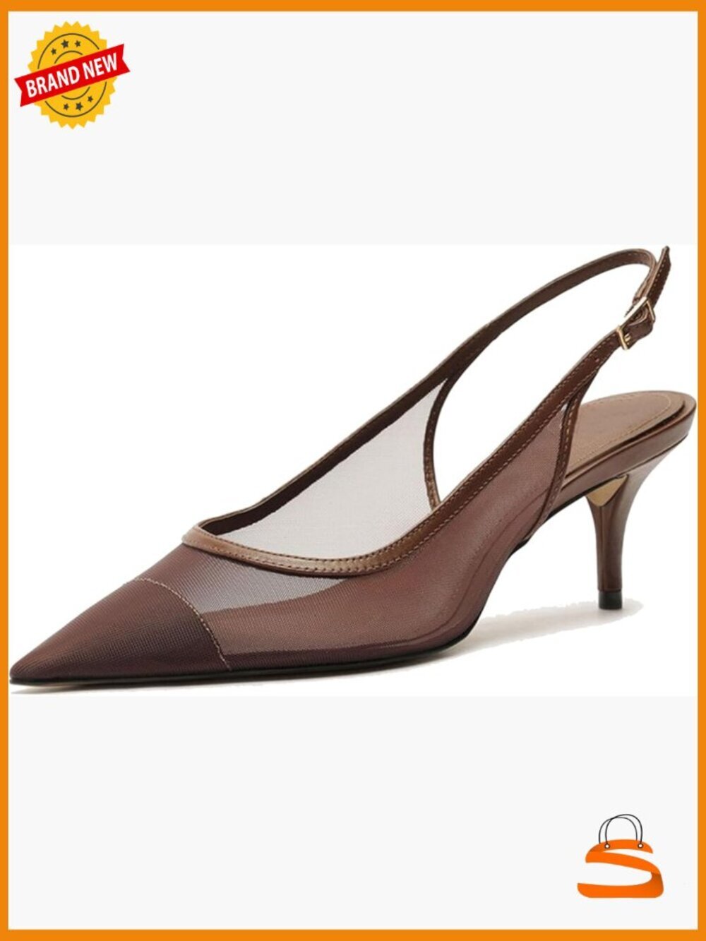 Pointed Toe Kitten Heels Slingback Breathable Dressy Pumps